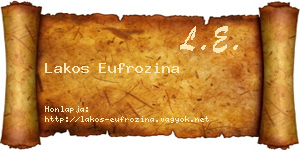 Lakos Eufrozina névjegykártya